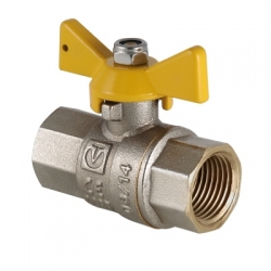 Кран шаровый газовый VALGAS, рукоятка бабочка 1/2" муфта-муфта артикул VT.277.N.04 VALTEC