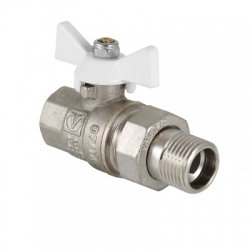 Кран шаровый VALTEC BASE 1/2" муфта-американка белая рукоятка артикул VT.227.NW.04