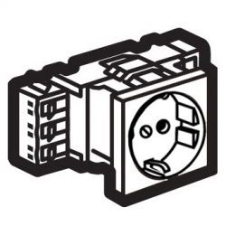 Розетка Legrand Mosaic DLP 2К+З белая 2М