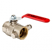 Кран шаровый VALTEC BASE с дренажом и воздухоотводчиком 1/2" муфта-муфта артикул VT.245.N.04